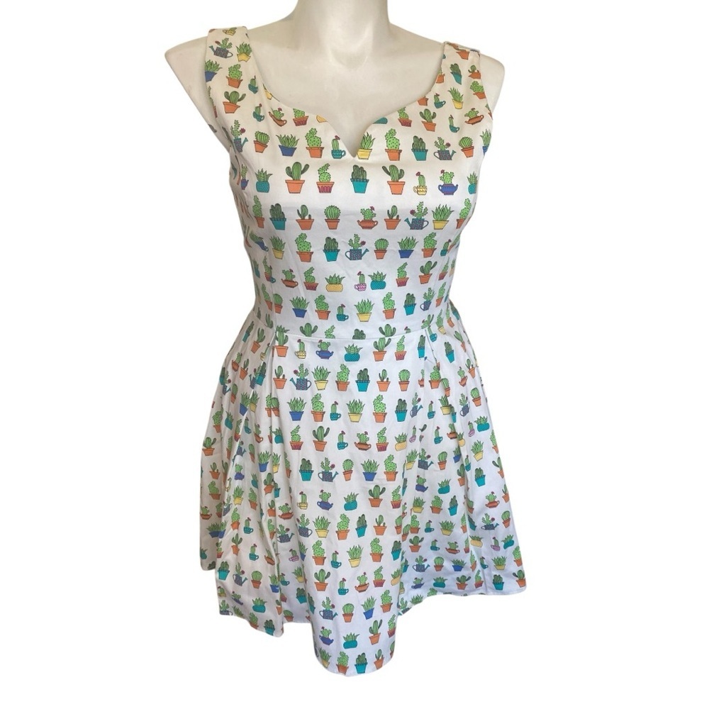ModCloth Dashing Darling Dress Cactus Succulent Print Dress in Windowsill Sz XL